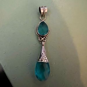 Beautiful blue sterling silver pendant